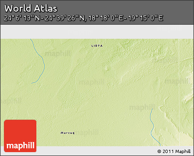 Physical 3D Map of the Area around 24° 22' 49" N, 18° 46' 29" E