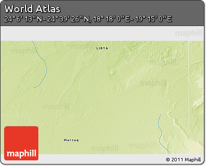 Physical 3D Map of the Area around 24° 22' 49" N, 18° 46' 29" E