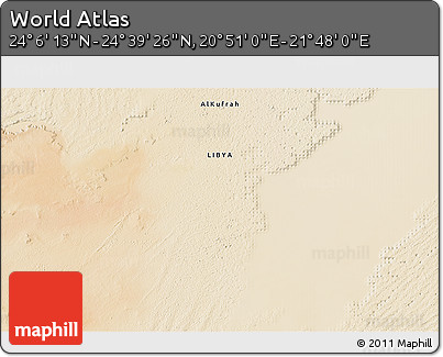 Satellite 3D Map of the Area around 24° 22' 49" N, 21° 19' 30" E