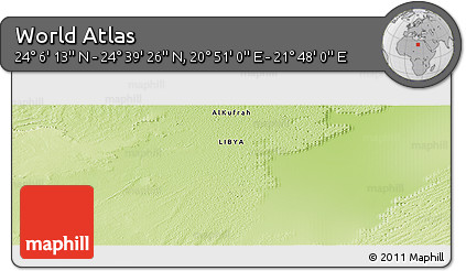 Physical Panoramic Map of the Area around 24° 22' 49" N, 21° 19' 30" E