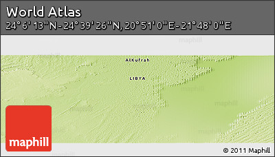 Physical Panoramic Map of the Area around 24° 22' 49" N, 21° 19' 30" E