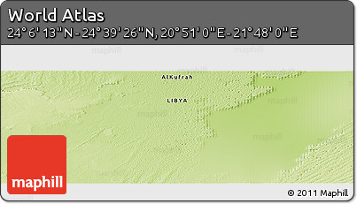 Physical Panoramic Map of the Area around 24° 22' 49" N, 21° 19' 30" E