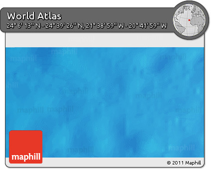 Shaded Relief 3D Map of the Area around 24° 22' 49" N, 21° 10' 29" W