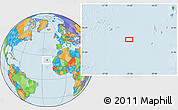 Political Location Map of the area around 24° 22' 49" N, 23° 43' 30" W