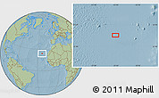 Savanna Style Location Map of the area around 24° 22' 49" N, 23° 43' 30" W, hill shading