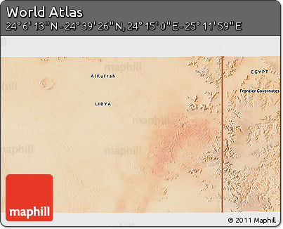 Satellite 3D Map of the Area around 24° 22' 49" N, 24° 43' 30" E