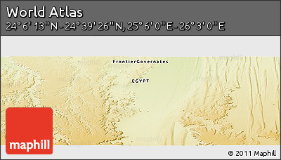 Physical Panoramic Map of the Area around 24° 22' 49" N, 25° 34' 30" E