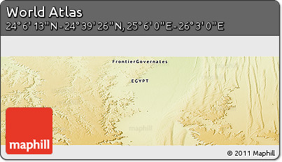 Physical Panoramic Map of the Area around 24° 22' 49" N, 25° 34' 30" E