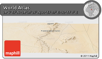 Satellite Panoramic Map of the Area around 24° 22' 49" N, 32° 22' 30" E