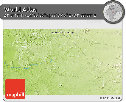 Physical 3D Map of the Area around 24° 22' 49" N, 34° 4' 30" E
