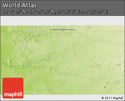 Physical 3D Map of the Area around 24° 22' 49" N, 34° 4' 30" E