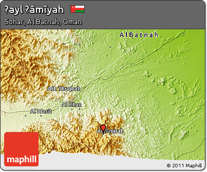 Physical 3D Map of Ḩayl Ḩāmīyah