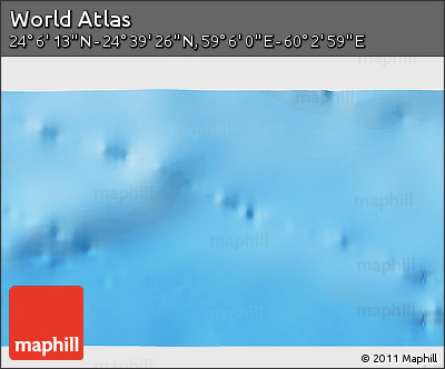 Physical 3D Map of the Area around 24° 22' 49" N, 59° 34' 30" E