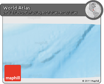 Physical 3D Map of the Area around 24° 22' 49" N, 80° 40' 30" W