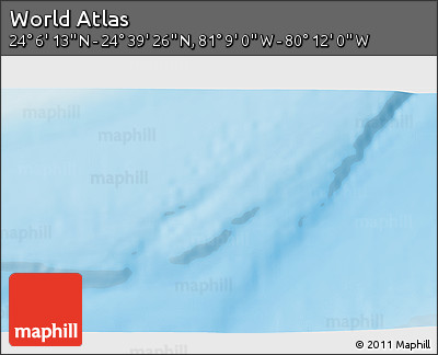 Physical 3D Map of the Area around 24° 22' 49" N, 80° 40' 30" W