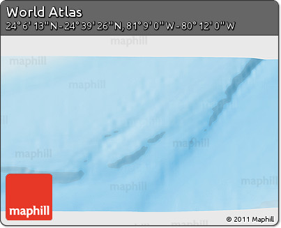 Physical 3D Map of the Area around 24° 22' 49" N, 80° 40' 30" W