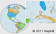 Political Location Map of the area around 24° 22' 49" N, 82° 22' 30" W