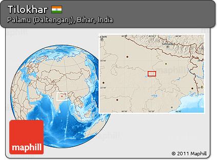 Shaded Relief Location Map of Tilokhar