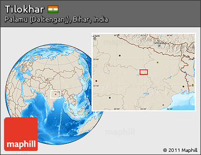 Shaded Relief Location Map of Tilokhar