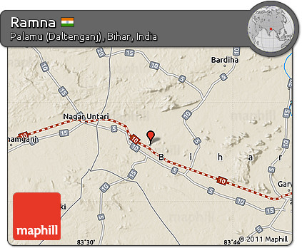 Shaded Relief Map of Ramna