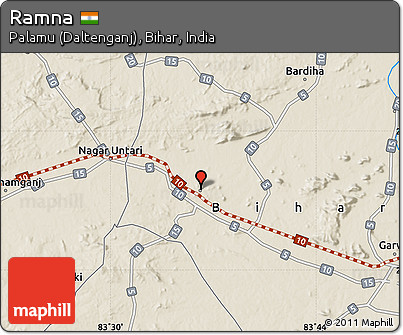 Shaded Relief Map of Ramna