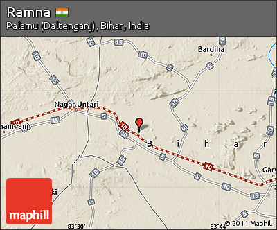Shaded Relief Map of Ramna