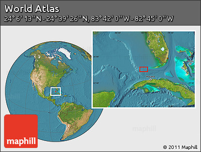 Satellite Location Map of the Area around 24° 22' 49" N, 83° 13' 29" W