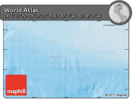 Physical Map of the Area around 24° 22' 49" N, 83° 13' 29" W