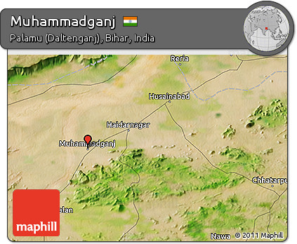 Satellite 3D Map of Muhammadganj