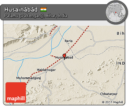 Shaded Relief 3D Map of Husainābād