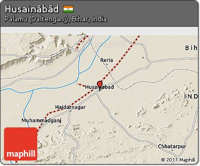 Shaded Relief 3D Map of Husainābād