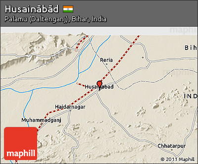 Shaded Relief 3D Map of Husainābād
