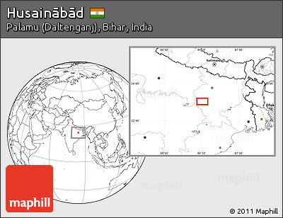 Blank Location Map of Husainābād