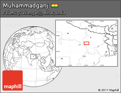 Blank Location Map of Muhammadganj