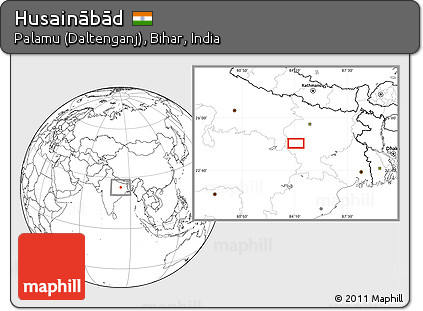 Blank Location Map of Husainābād