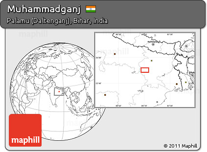 Blank Location Map of Muhammadganj