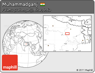 Blank Location Map of Muhammadganj