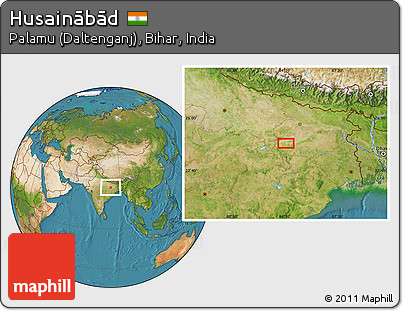 Satellite Location Map of Husainābād