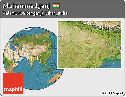 Satellite Location Map of Muhammadganj