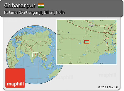 Savanna Style Location Map of Chhatarpur