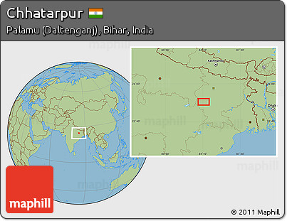 Savanna Style Location Map of Chhatarpur