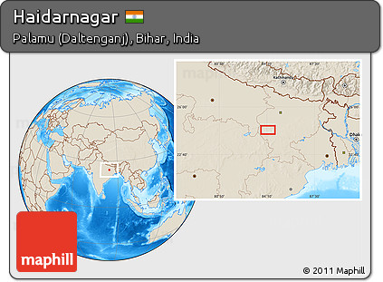 Shaded Relief Location Map of Haidarnagar