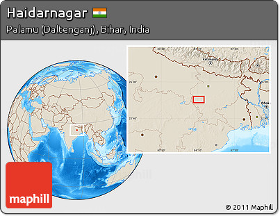 Shaded Relief Location Map of Haidarnagar