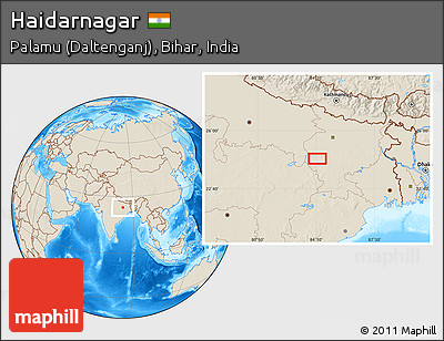 Shaded Relief Location Map of Haidarnagar