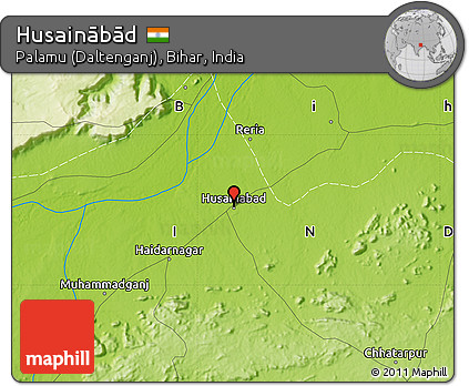 Physical Map of Husainābād