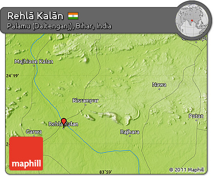 Physical Map of Rehlā Kalān