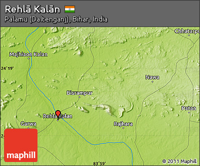Physical Map of Rehlā Kalān