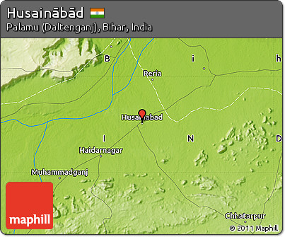 Physical Map of Husainābād
