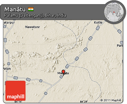 Shaded Relief Map of Manātu