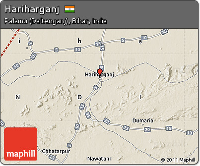 Shaded Relief Map of Hariharganj